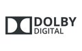 Monochromatic Dolby Digital symbol. Flat design vector.