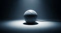 Monochromatic Enigma: A Tethered Stone Egg Under Dramatic Spotlight Royalty Free Stock Photo