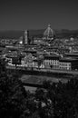 Florence panorama monochrome with Duomo and Palazzo Vecchio, Florence, Italy Royalty Free Stock Photo