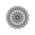 Monochromatic flower mandala vintage decorative ornament