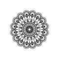 Monochromatic flower mandala vintage decorative ornament