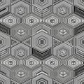 Is composed of concentric lines and gradients in shades of black Royalty Free Stock Photo