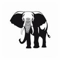 Bold Graphic Elephant Silhouette On White Background