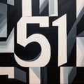 Monochromatic Graphic Design: Number 51 Painting In Bold Typography