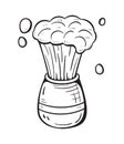 Monochromatic illustration of cartoon shaving brush