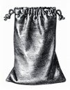Monochromatic Illustration of a Silken Pouch with Drawstring Closure on White Royalty Free Stock Photo