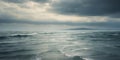A monochromatic landscape depicting a cloudy seascape. Royalty Free Stock Photo