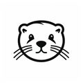 Monochromatic Minimalist Otter Icon: High Quality Photo For Logo Or Flickr