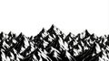 Monochromatic Mountain Range Landscape with Sharp Peaks and Textured Details Royalty Free Stock Photo