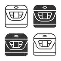 Monochromatic multicooker icon in different variants