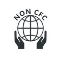 Monochromatic Non CFC icon. Concept of ozone friendly. Royalty Free Stock Photo