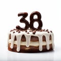 Monochromatic Number 38 Cake With Duckcore Style