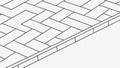 Monochromatic Outline Pattern of Interlocking Brick Paver Walkway, vector design Generative AI Royalty Free Stock Photo