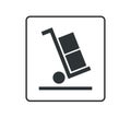 Monochromatic Pallet Truck icon. Concept of packaging and delivery. Royalty Free Stock Photo