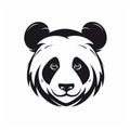 Monochromatic Panda Bear Head Web Icon Logo