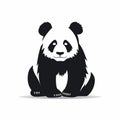 Monochromatic Panda Bear Vector Illustration On White Background