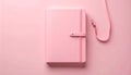 Monochromatic Pink: A Notebook and USB Cable in Soft Light, Minimalist Composition Royalty Free Stock Photo