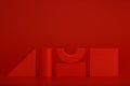 Monochromatic red abstract composition with geometric figures and space for text Royalty Free Stock Photo