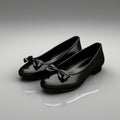 Monochromatic Serenity 3d Black Ballet Flats Shoe