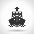 Monochromatic ship icon with hovering effect shadow
