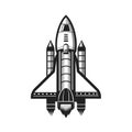Monochromatic Space Shuttle Illustration: A Symbol of Exploration and Innovation Royalty Free Stock Photo
