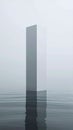 Monochromatic Tall Pillar Reflecting in Calm Water Royalty Free Stock Photo
