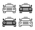 Monochromatic taxi icon in different variants