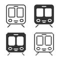Monochromatic train icon in different variants