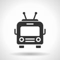 Monochromatic trolleybus icon with hovering effect shadow Royalty Free Stock Photo