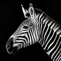 Monochromatic Zebra Head Painting In The Style Of Martin Rak