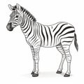 Monochromatic Zebra Illustration On White Background