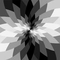 Monochrome Abstract Background.Intersecting Stripes Expanding from Center Twisted in Vortex