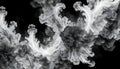 Abstract monochrome image of swirling white smoke or cloud formations against a black background Royalty Free Stock Photo