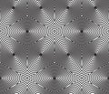 Monochrome abstract interweave geometric seamless pattern. Vector black and white illusory backdrop with Royalty Free Stock Photo