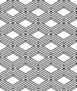 Monochrome abstract interweave geometric seamless pattern. Vector black and white illusory backdrop with Royalty Free Stock Photo