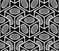 Monochrome abstract interweave geometric seamless pattern. Vector Royalty Free Stock Photo