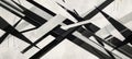 Monochrome Abstract Pattern with Sharp Angular Lines on Gray Background Royalty Free Stock Photo
