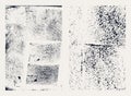 Monochrome abstract vector grunge textures. Set of hand drawn stains.