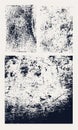 Monochrome abstract vector grunge textures. Set of hand drawn stains.