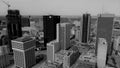 Monochrome downtown skyline of Winnipeg Manitoba Canada