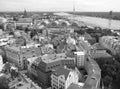 Monochrome Aerial View of Riga`s Amazing Cityscape, the Capital City of Latvia