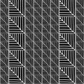 Monochrome African Ornamental Pattern. Stylized Seamless texture with triangles or Tree Leaves.