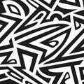 Monochrome african seamless pattern