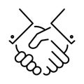 Monochrome agreement icon vector illustration. Partnership, collaboration, friendship and alliance