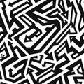 Monochrome ancient seamless pattern