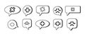 Monochrome anime anger symbol collection. Angry anime icon set in speech bubbles Royalty Free Stock Photo