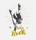 Monochrome antique hipster vintage label , badge, crest rock and roll for flyer poster logo or t-shirt apparel clothing Royalty Free Stock Photo