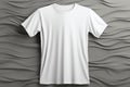 Monochrome appeal gray backdrop complements white t shirts, inviting personalized embellishments