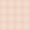 Monochrome arabic seamless pattern embossed perforated beige background, vector illustration for design Royalty Free Stock Photo