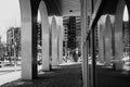 Monochrome architecture glass arches Royalty Free Stock Photo